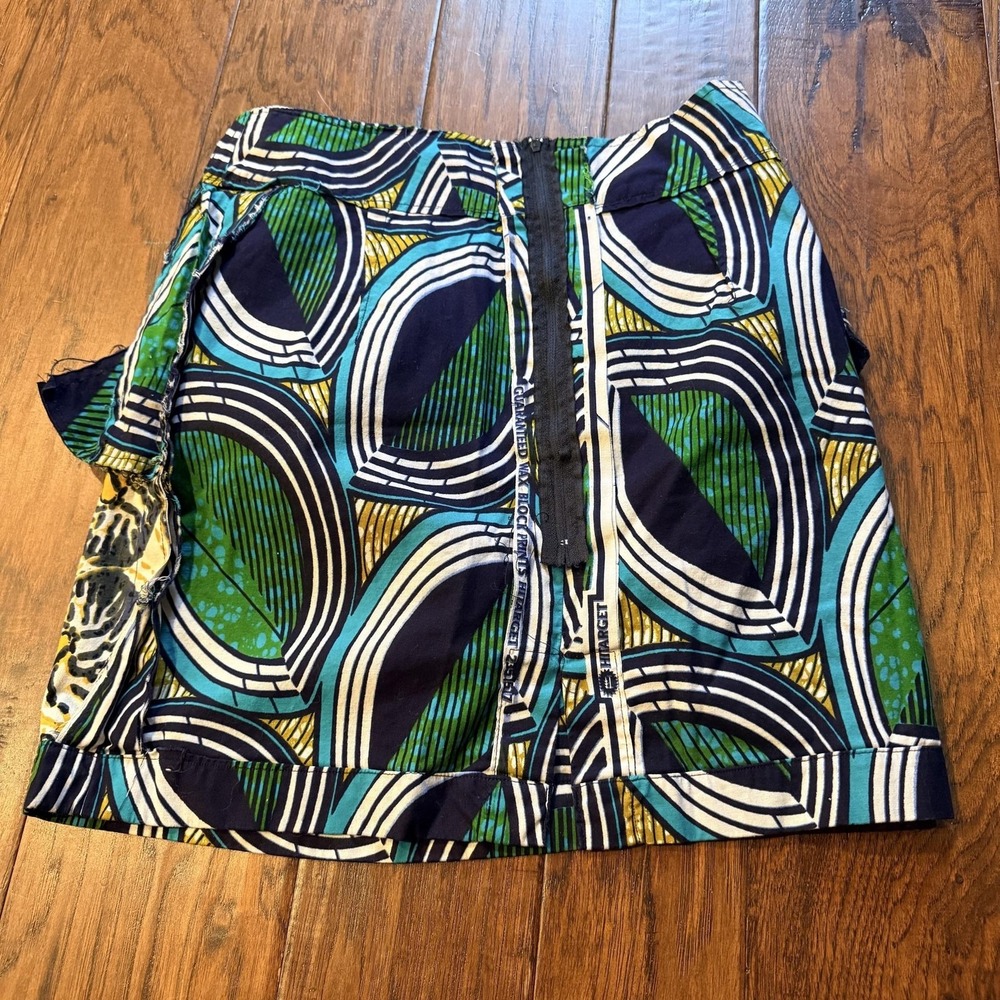 Hand sewn Skirt Womens Small Hitarget Tribal Wax Print fabric Cotton chic CUTE! - Picture 13 of 13